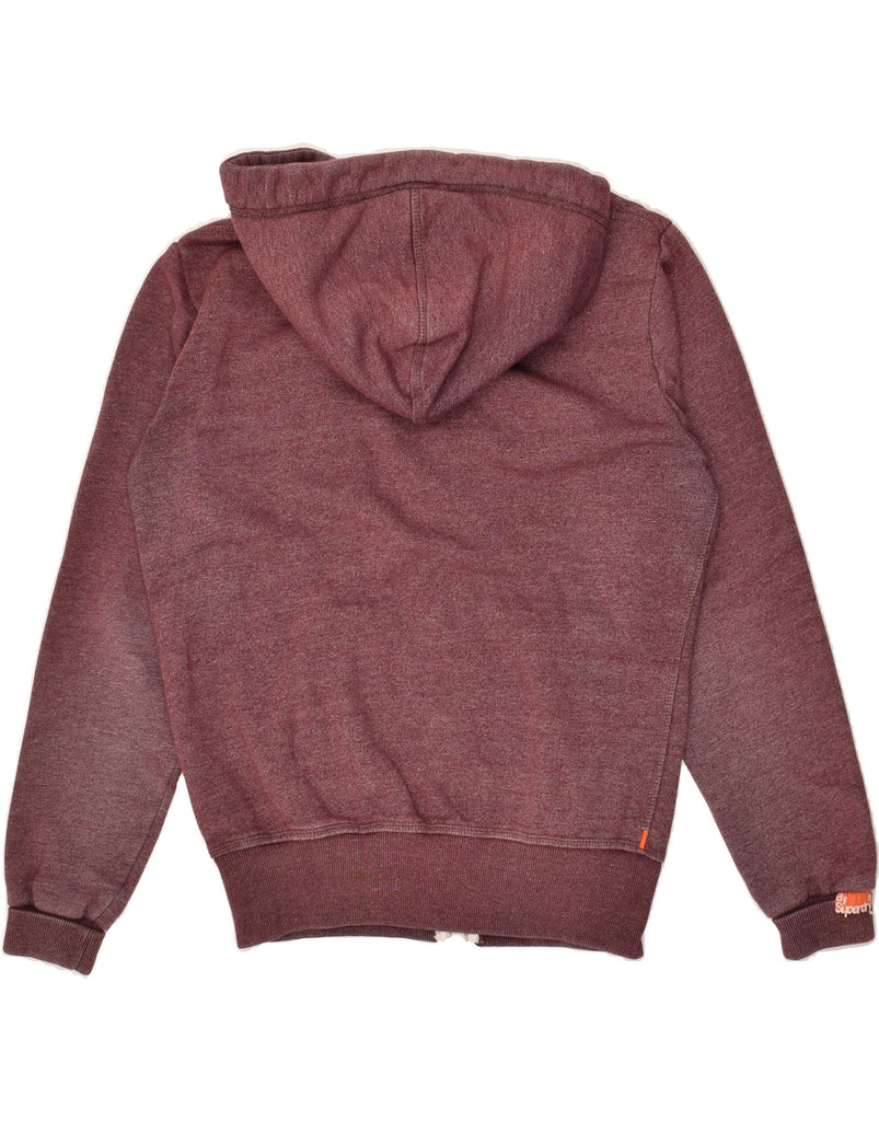 SUPERDRY Womens Zip Hoodie Sweater UK 16 Large Maroon Cotton | Vintage Superdry | Thrift | Second-Hand Superdry | Used Clothing | Messina Hembry 