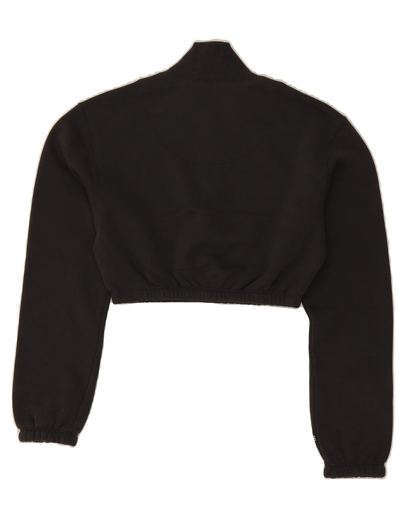 ADIDAS Womens Crop Hoodie Jumper UK 4/6 XS Black Cotton Vintage Adidas and Second-Hand Adidas from Messina Hembry 