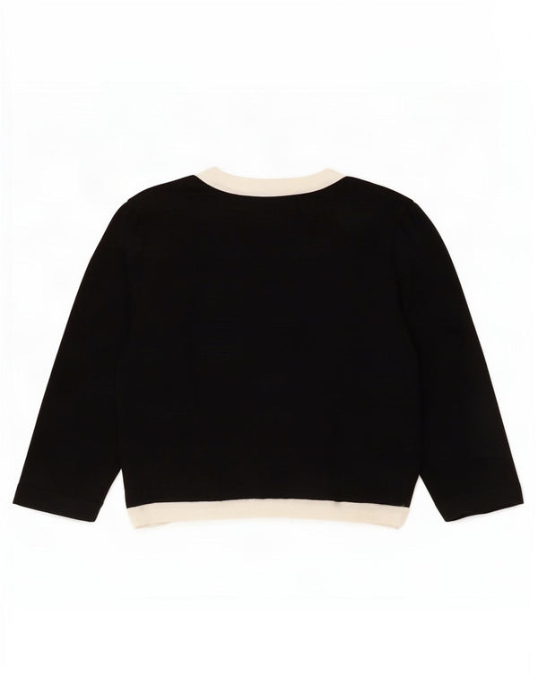 Monsoon Womens 3/4 Sleeve Crop Cardigan Top UK 14 Large Black Colourblock