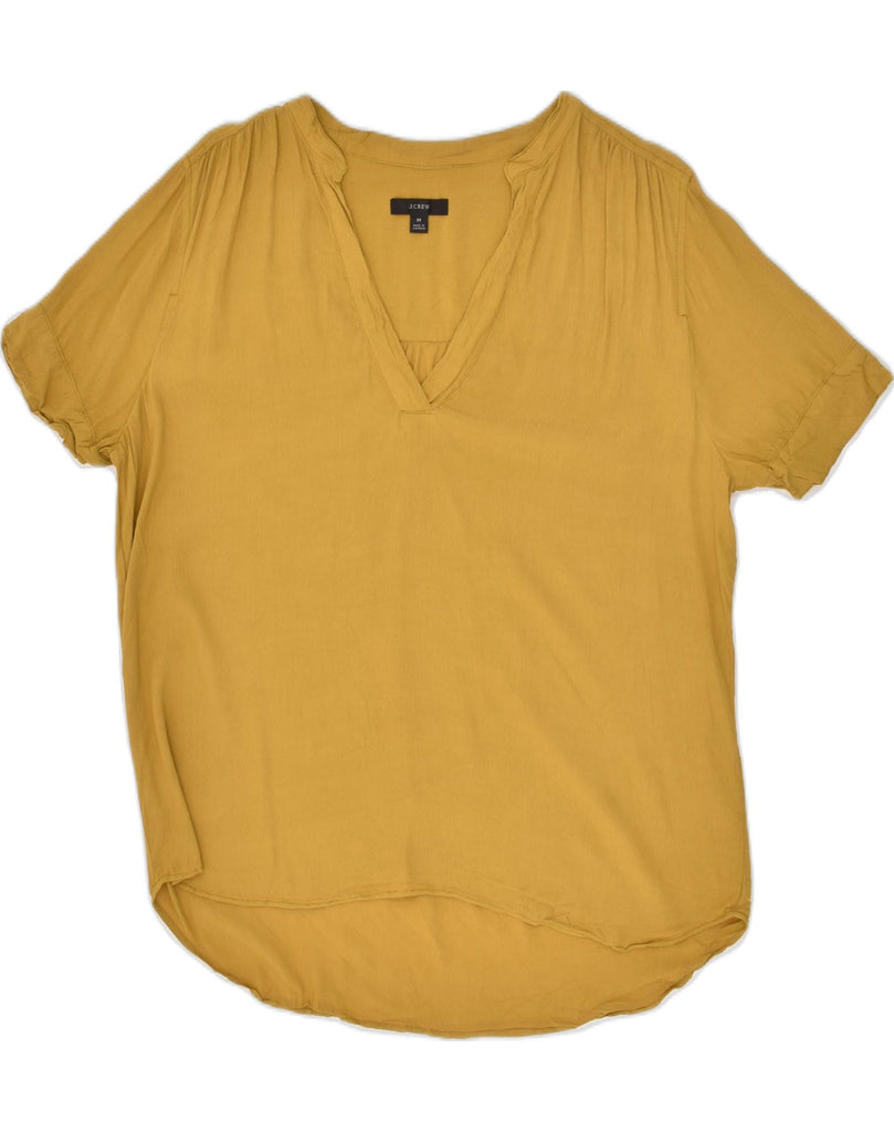 J. CREW Womens Short Sleeve Blouse Top UK 14 Medium Yellow Viscose | Vintage J. Crew | Thrift | Second-Hand J. Crew | Used Clothing | Messina Hembry 