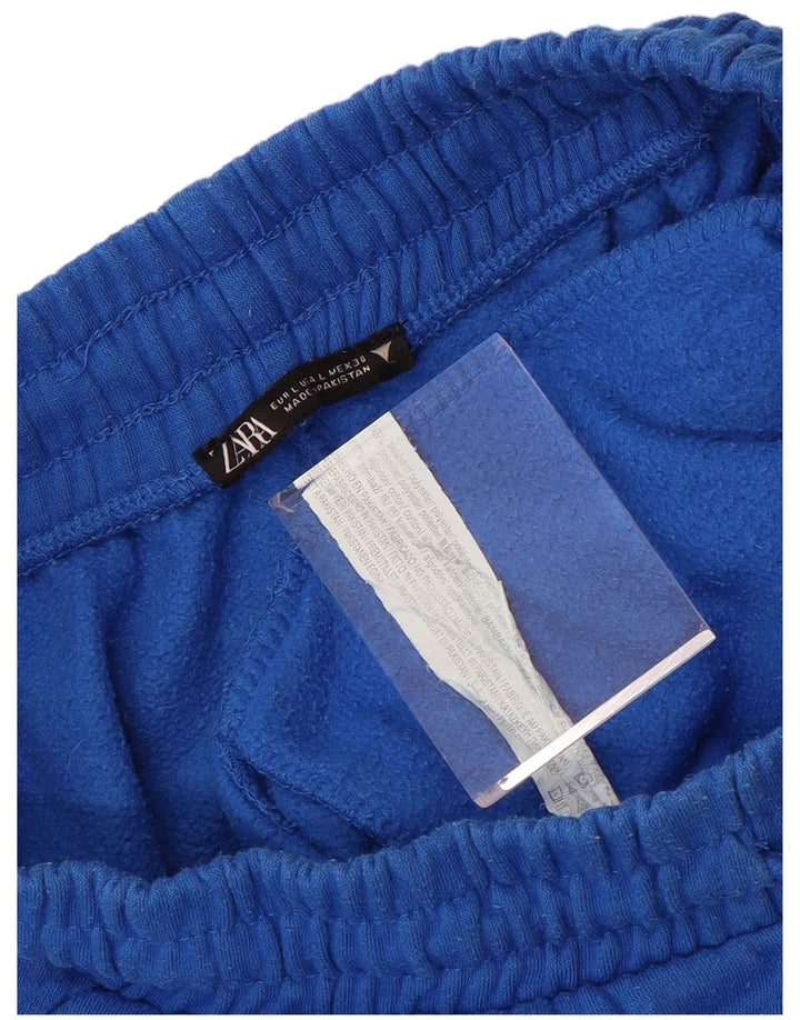 Zara Womens Tracksuit Trousers Joggers UK 14 Large  Blue Polyester