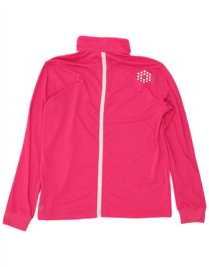 Puma Womens Zip Neck Oversized Tracksuit Top UK 14 Medium Pink
