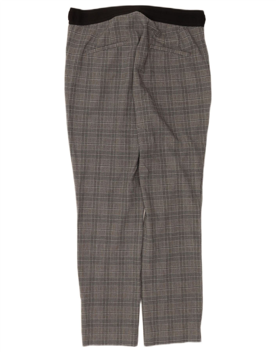 Zara Womens Straight Suit Trousers Large W32 L28 Grey Check Polyester