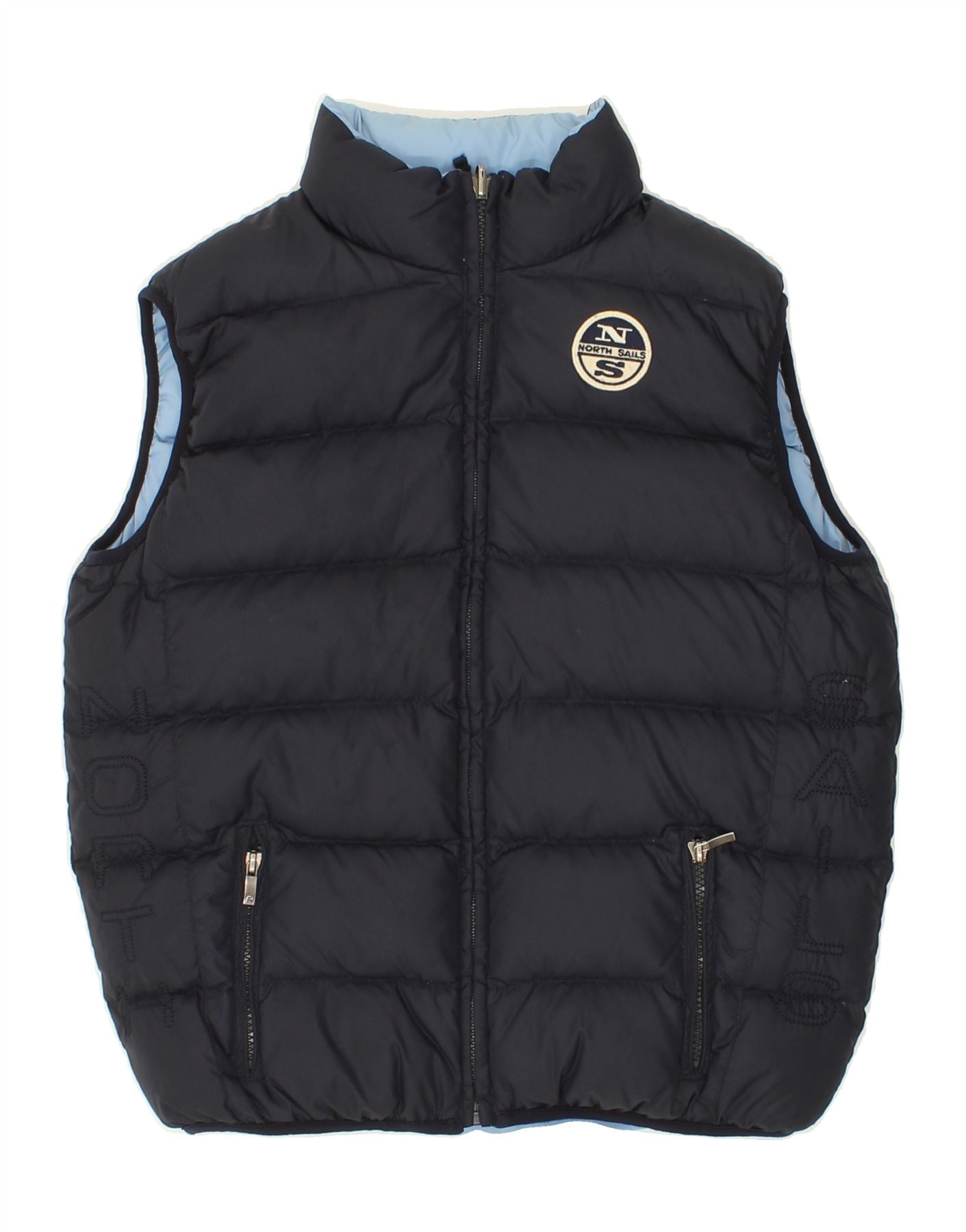 NORTH SAILS Boys Reversible Padded Gilet 11-12 Years Navy Blue