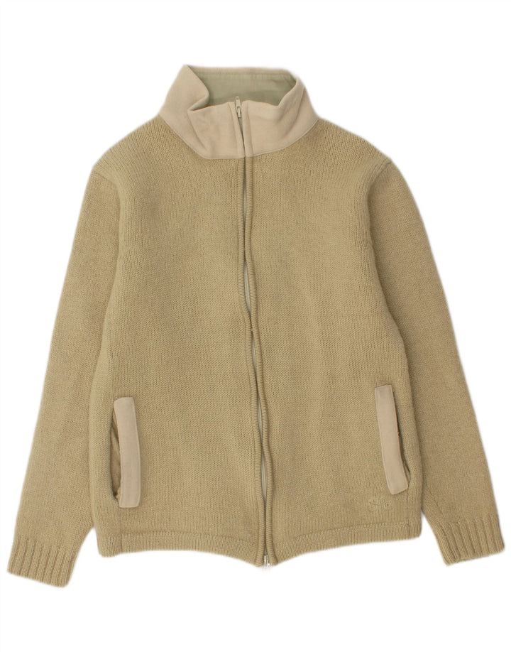 French Connection Womens Cardigan Sweater UK 14 Large Beige Wool