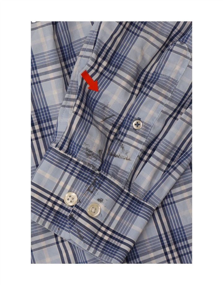 IZOD Mens Shirt Large Blue Check Cotton Vintage Izod and Second-Hand Izod from Messina Hembry 