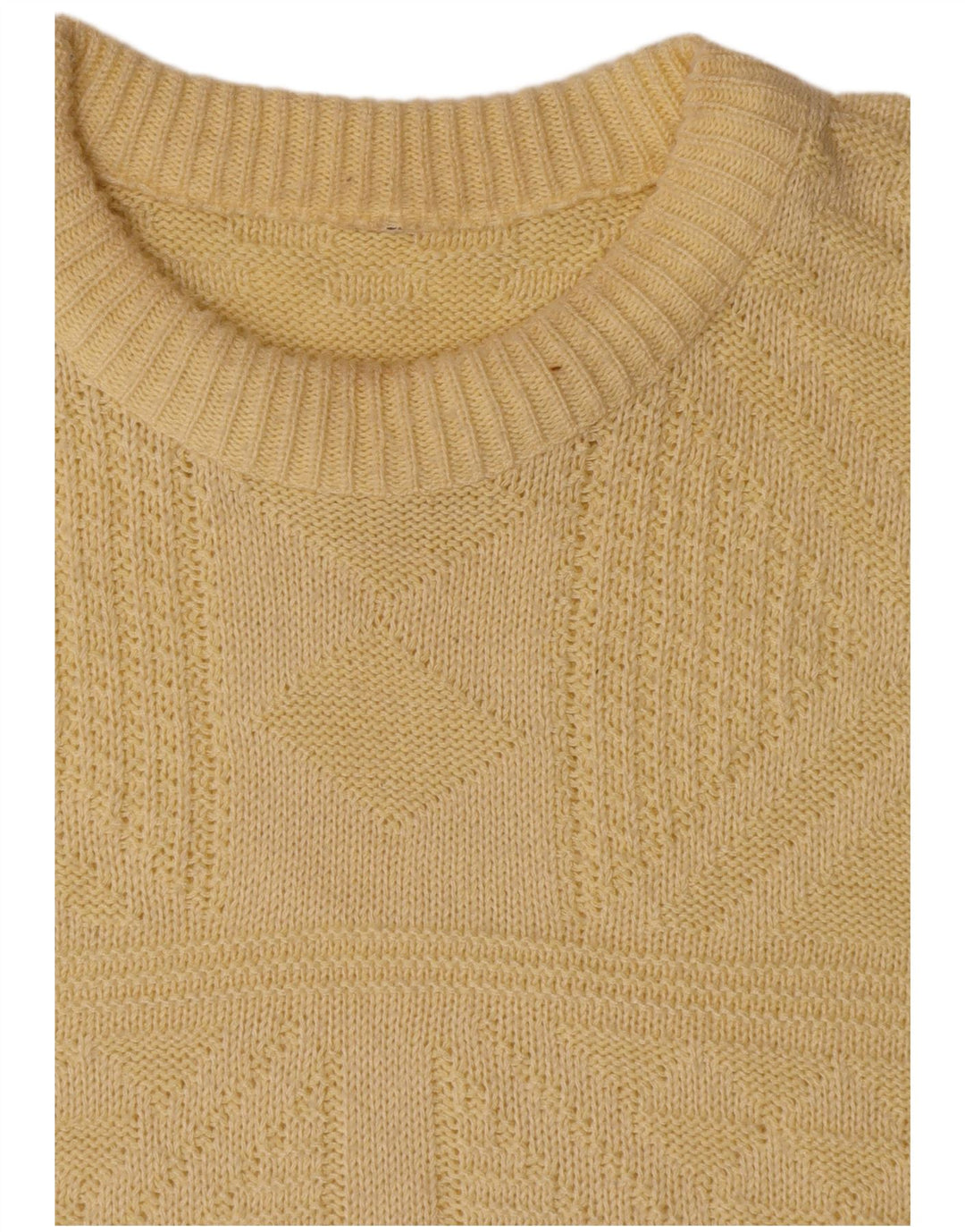 Vintage Mens Boat Neck Jumper Sweater Large Yellow