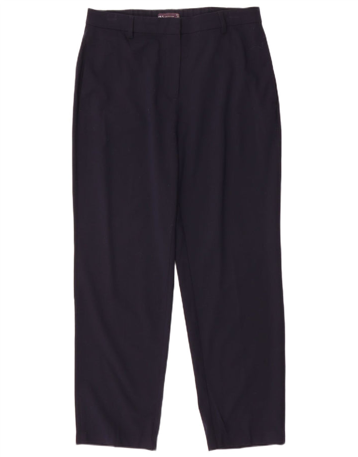 Marks & Spencer Womens Chino Trousers UK 12 Medium W32 L27 Navy Blue