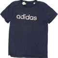 ADIDAS Boys Graphic T-Shirt Top 9-10 Years Navy Blue Cotton | Vintage Adidas | Thrift | Second-Hand Adidas | Used Clothing | Messina Hembry 