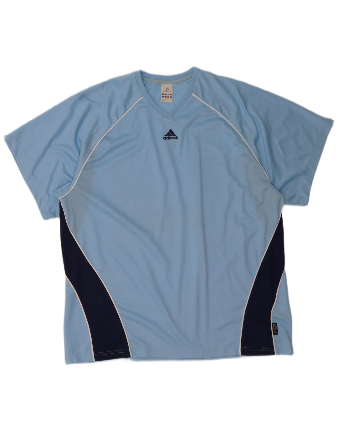 Adidas Mens Climalite T-Shirt Top XL Blue Colourblock Polyester