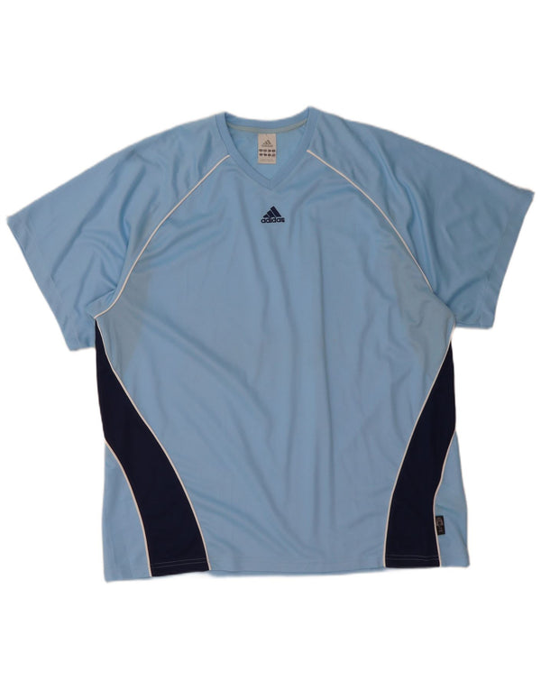 Adidas Mens Climalite T-Shirt Top XL Blue Colourblock Polyester