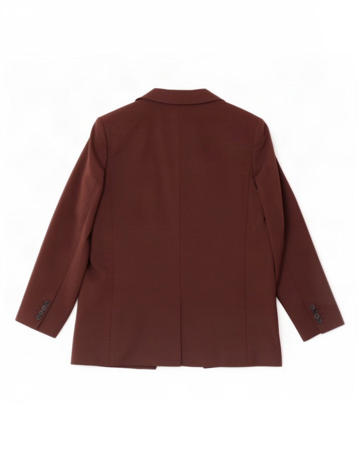 Marks & Spencer Womens 1 Button Blazer Jacket UK 18 XL Brown Polyester