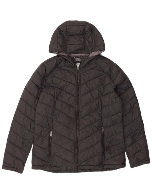 Fat Face Womens Hooded Padded Jacket UK 14 Large Grey Nylon