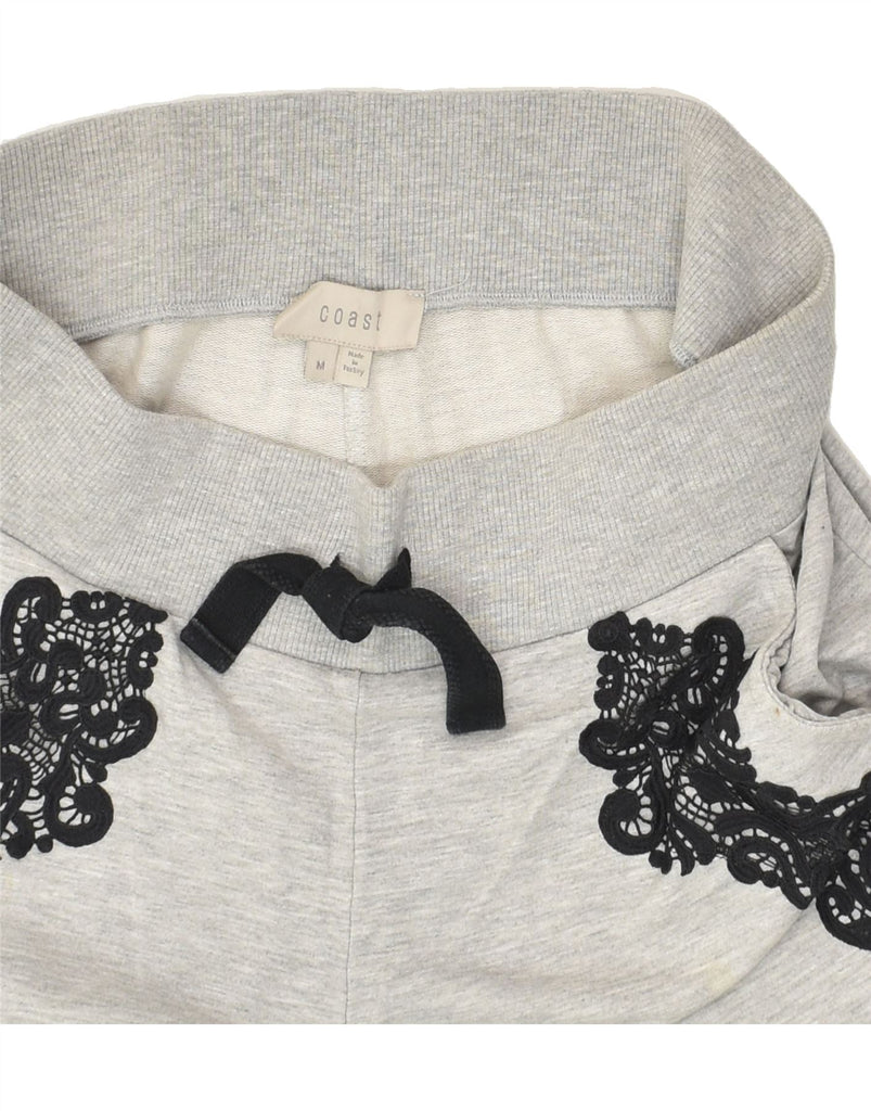 COAST Womens Tracksuit Trousers Joggers UK 14 Medium Grey Paisley Cotton | Vintage Coast | Thrift | Second-Hand Coast | Used Clothing | Messina Hembry 