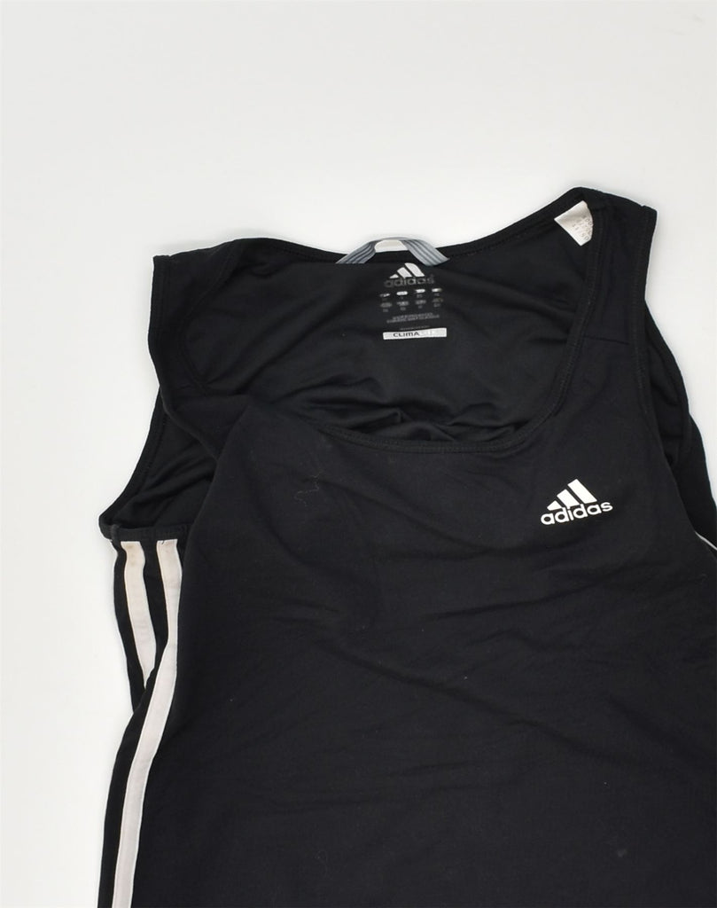 ADIDAS Womens Climalite Vest Top UK 8 Small Black Nylon | Vintage Adidas | Thrift | Second-Hand Adidas | Used Clothing | Messina Hembry 