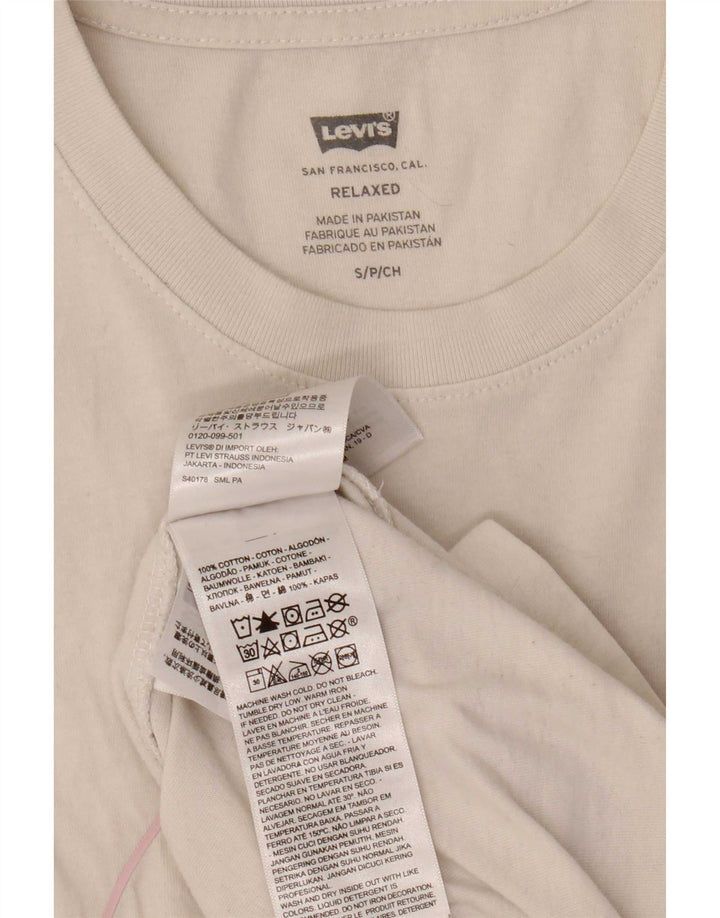 Levi's Mens Relaxed Graphic T-Shirt Top Small White Cotton