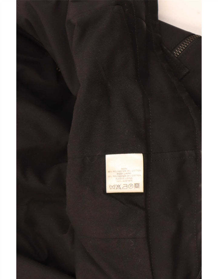 Reiss Mens Hooded Windbreaker Jacket UK 36 Small Black Polyester