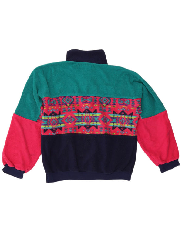 Aesse Mens Polartec Zip Neck Fleece Jumper Medium Multicoloured Geometric