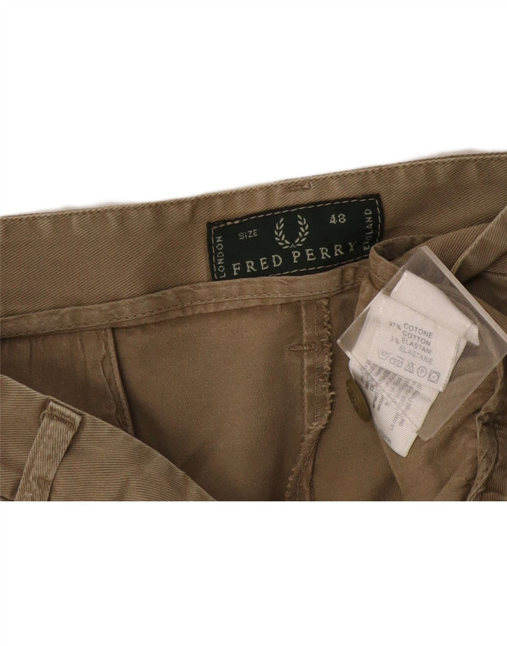 Fred Perry Mens Chino Shorts IT 48 Medium W32  Khaki Cotton