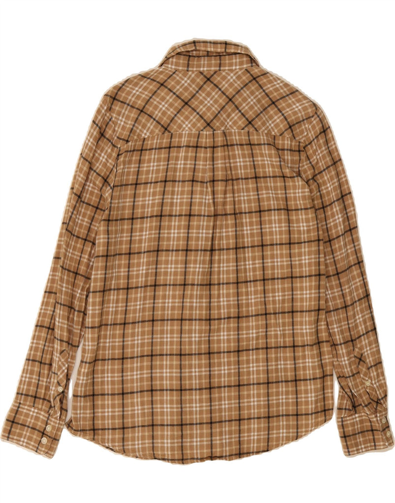 J. CREW Womens Flannel Shirt UK 14 Medium Beige Check Cotton Vintage J. Crew and Second-Hand J. Crew from Messina Hembry 