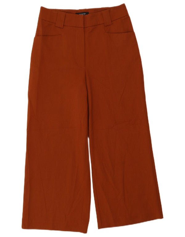 Marks & Spencer Womens High Waist Cropped Trousers UK 8 Small W28 L25 Brown