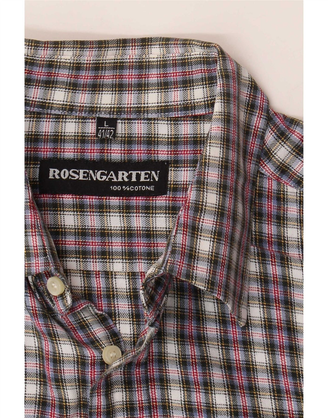Rosengarten Mens Flannel Shirt Size 41/42 Large Multicoloured Check Cotton