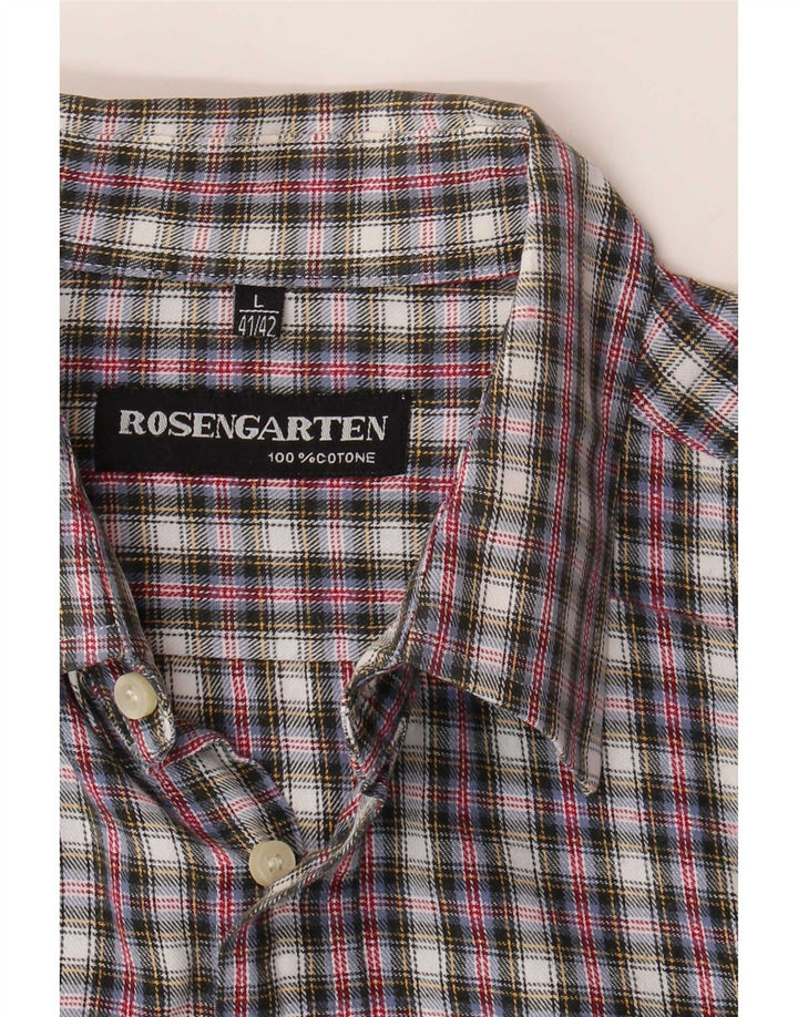 Rosengarten Mens Flannel Shirt Size 41/42 Large Multicoloured Check Cotton