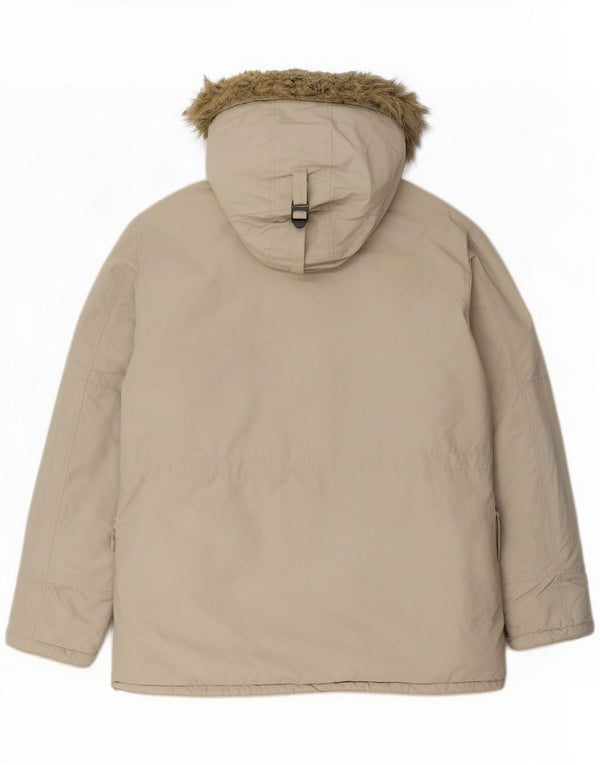 Tommy Hilfiger Mens Hooded Parka Jacket UK 42 XL Grey Cotton