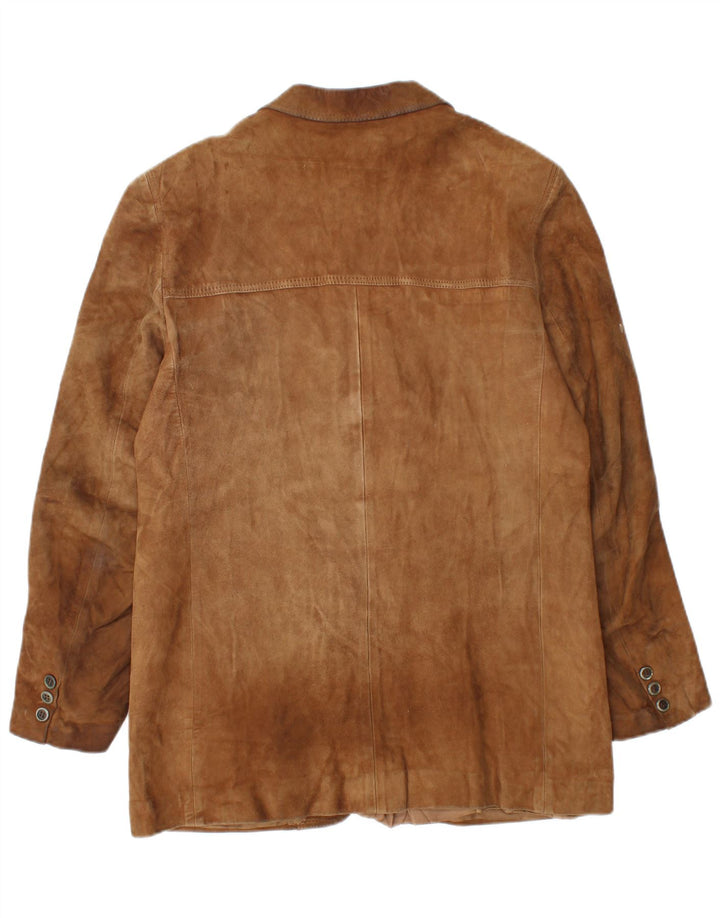 Vintage Mens Suede Jacket UK 36 Small Brown Leather