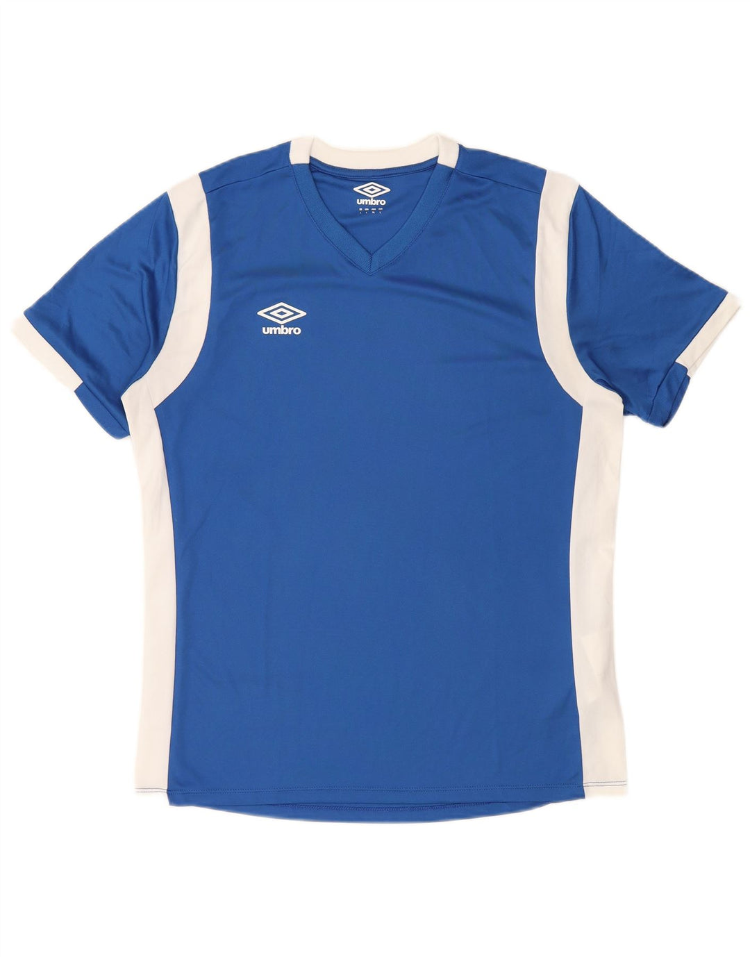 Umbro Mens T-Shirt Top Large Blue Colourblock Polyester