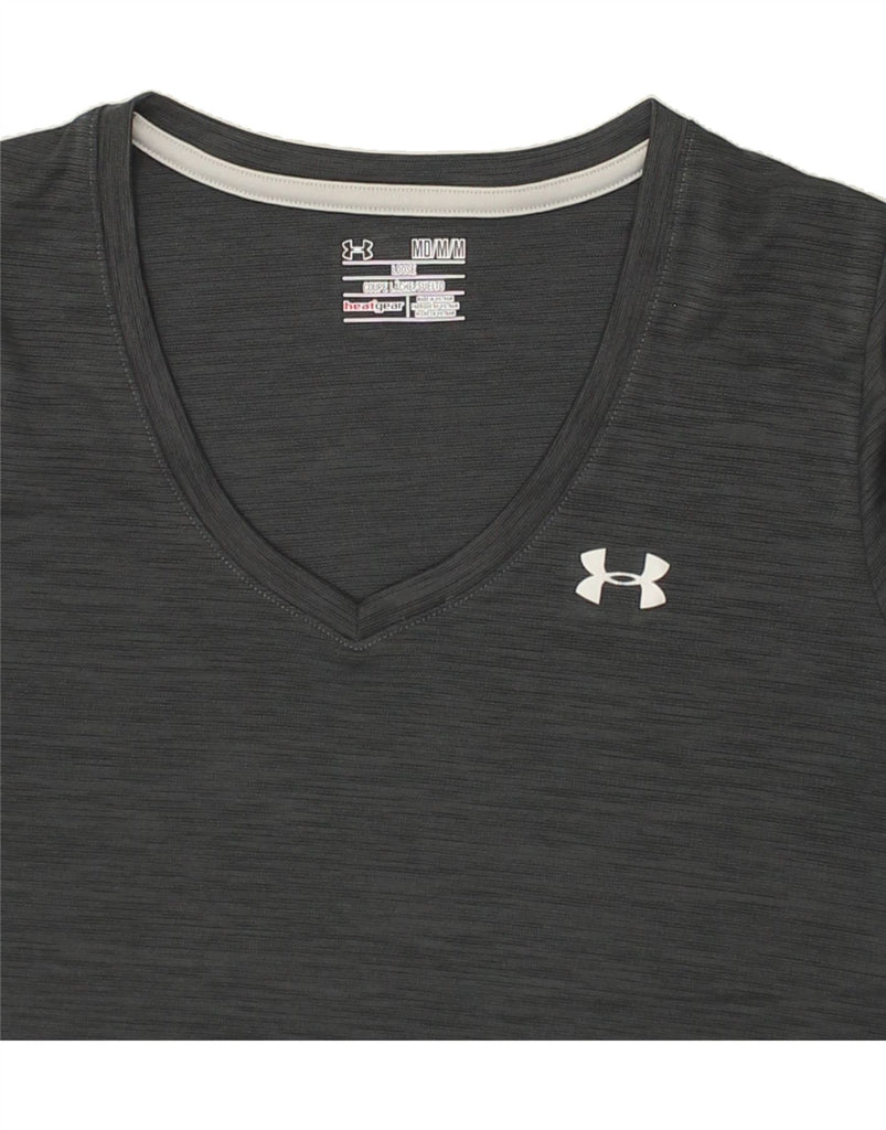 UNDER ARMOUR Womens T-Shirt Top UK 14 Medium Grey Flecked | Vintage Under Armour | Thrift | Second-Hand Under Armour | Used Clothing | Messina Hembry 