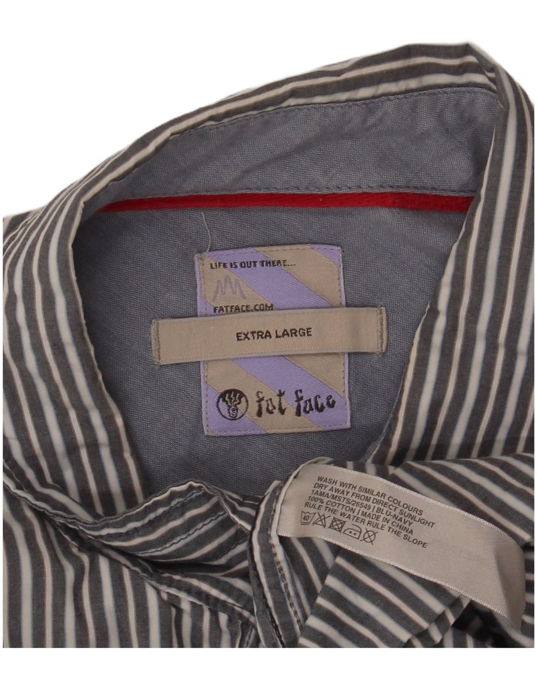 FAT FACE Mens Shirt XL Grey Pinstripe Cotton