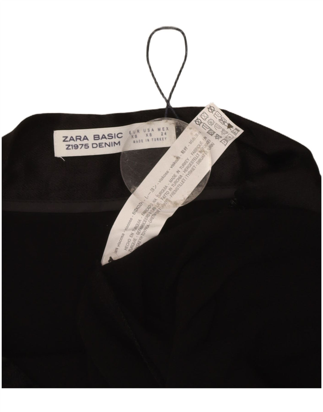 ZARA Womens Midi Skirt XS W26 Black Viscose Modern