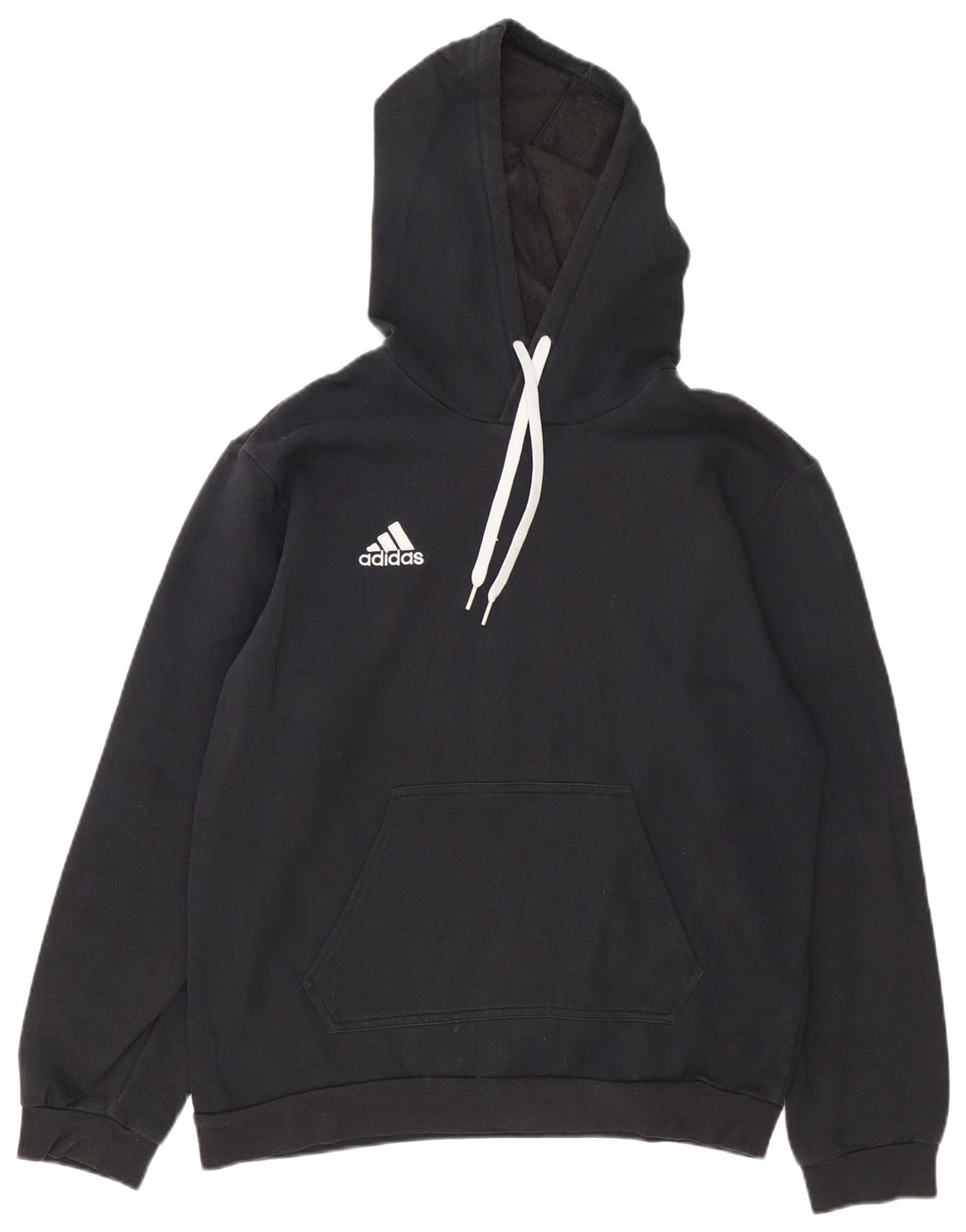 Adidas Mens Hoodie Jumper Medium Black Cotton