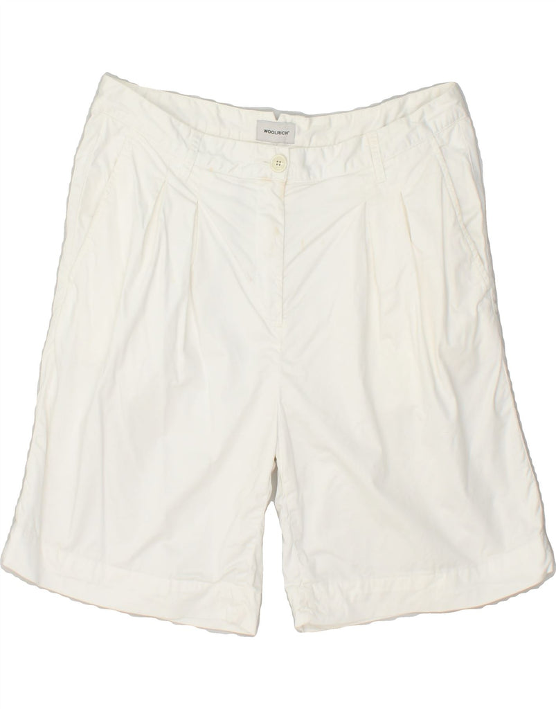 WOOLRICH Womens Chino Shorts W30 Medium White Cotton | Vintage Woolrich | Thrift | Second-Hand Woolrich | Used Clothing | Messina Hembry 