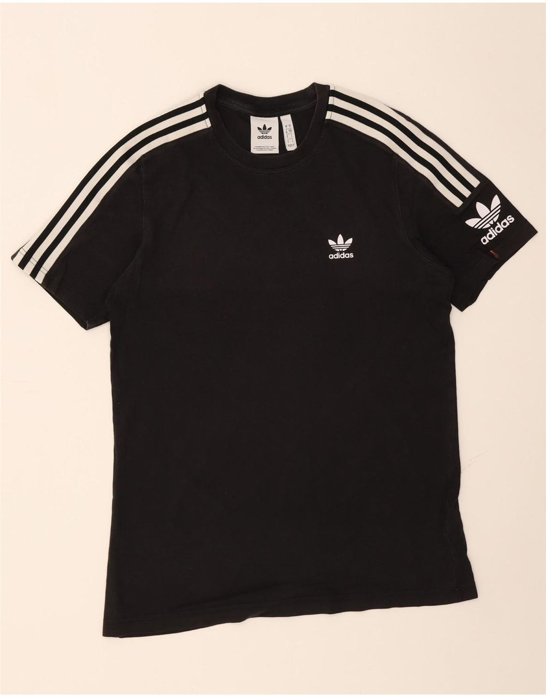 ADIDAS Mens Graphic T-Shirt Top Small Black Cotton Vintage Adidas and Second-Hand Adidas from Messina Hembry 