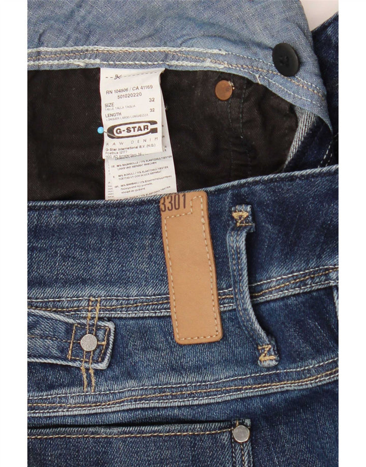 G-Star Womens 3301 Slim Jeans W32 L32 Navy Blue Cotton