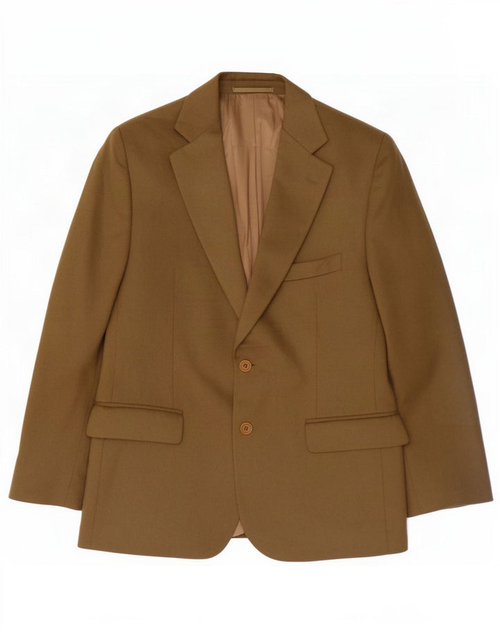 Pierre Cardin Mens 2 Button Blazer Jacket IT 48 Medium Khaki Wool