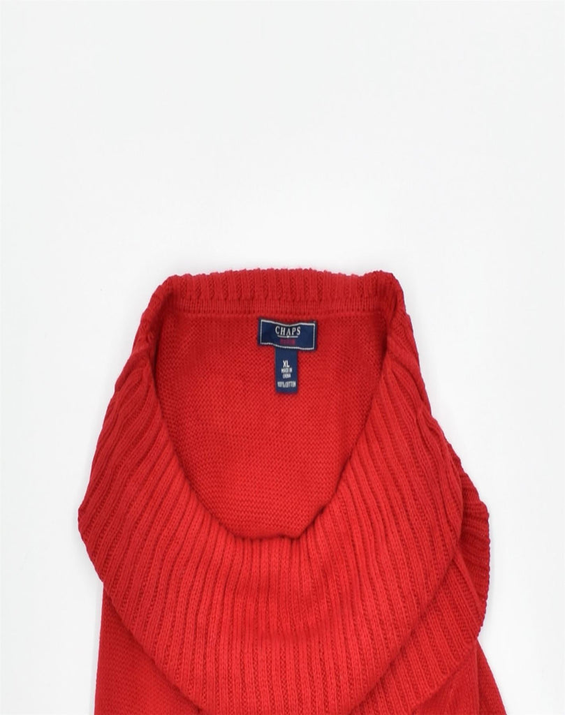 CHAPS Womens Roll Neck Jumper Sweater UK 18 XL Red Cotton | Vintage | Thrift | Second-Hand | Used Clothing | Messina Hembry 