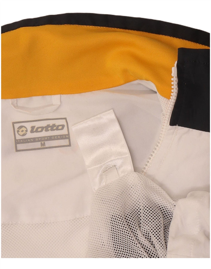 Lotto Mens Tracksuit Top Jacket  Medium White Colourblock Polyester
