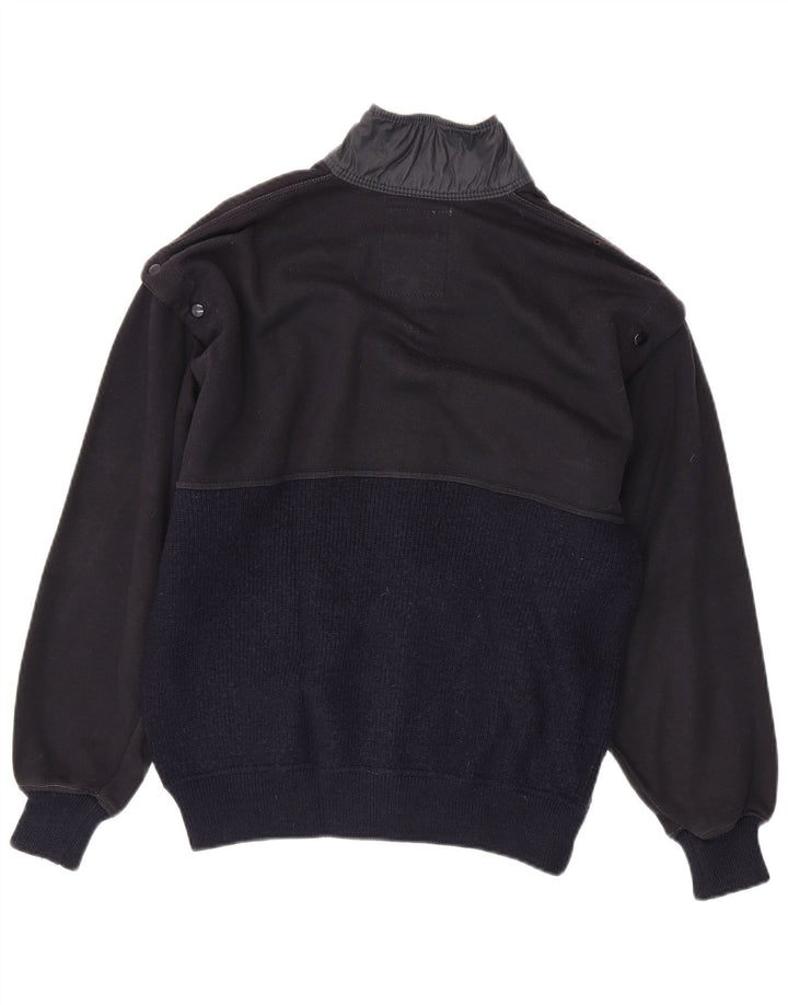 Malagrida Womens Knit Bomber Jacket UK 36 Small Navy Blue Wool Nautical