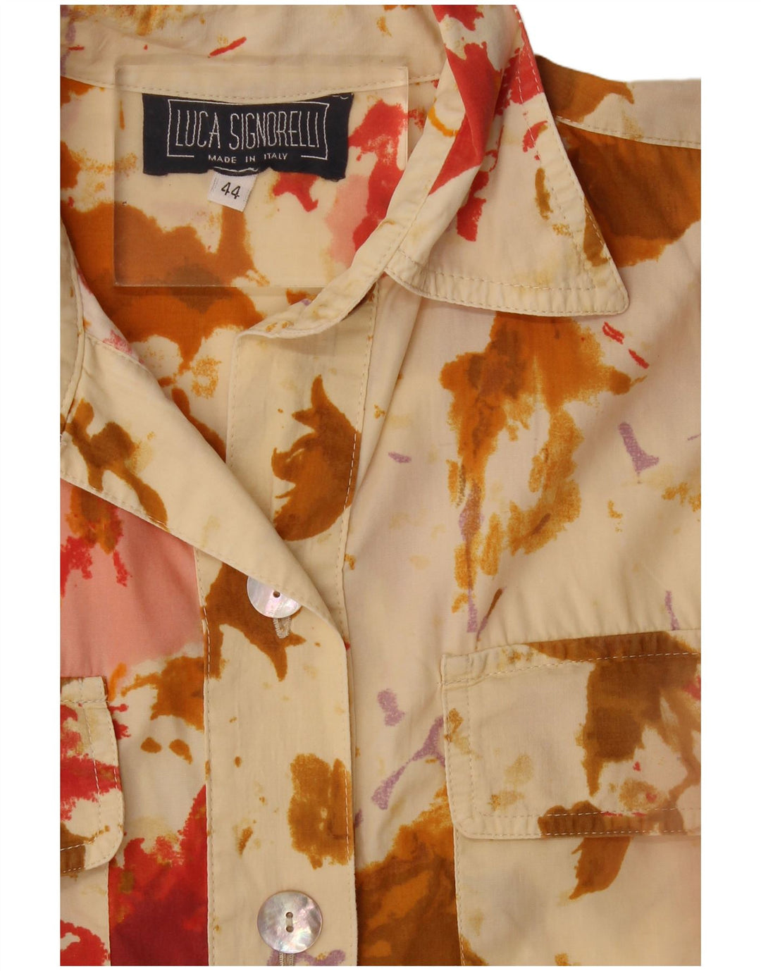 Vintage Womens Short Sleeve Pullover Shirt Dress IT 44 Medium Yellow Floral