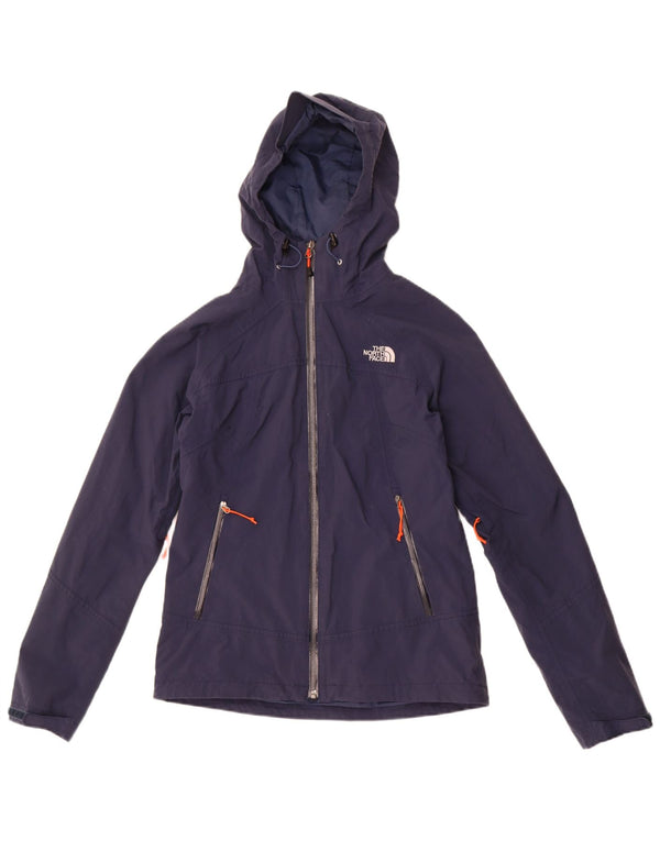The North Face Womens Hyvent Hooded Rain Jacket UK 10 Small Navy Blue Nylon