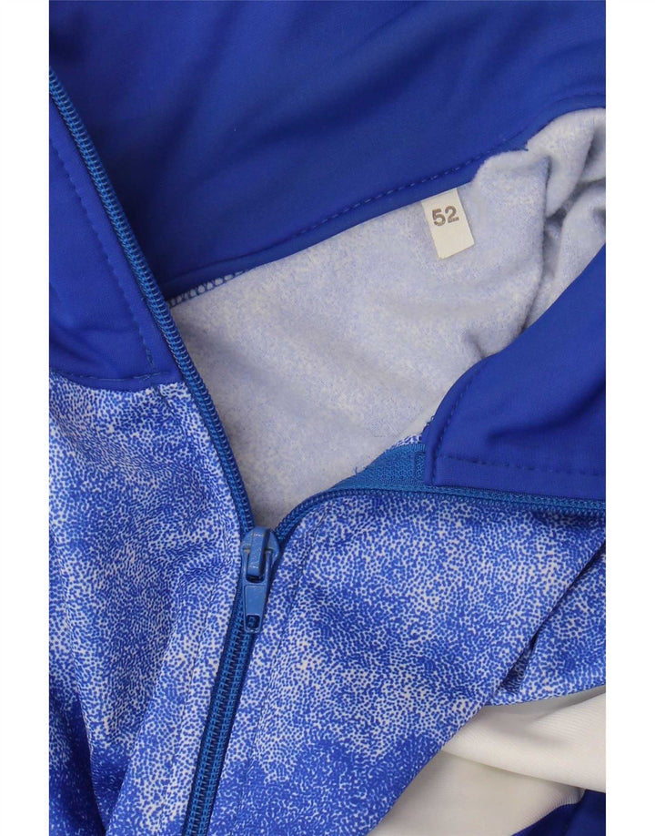 Vintage Mens Tracksuit Top Jacket IT 52 Large Blue Colourblock