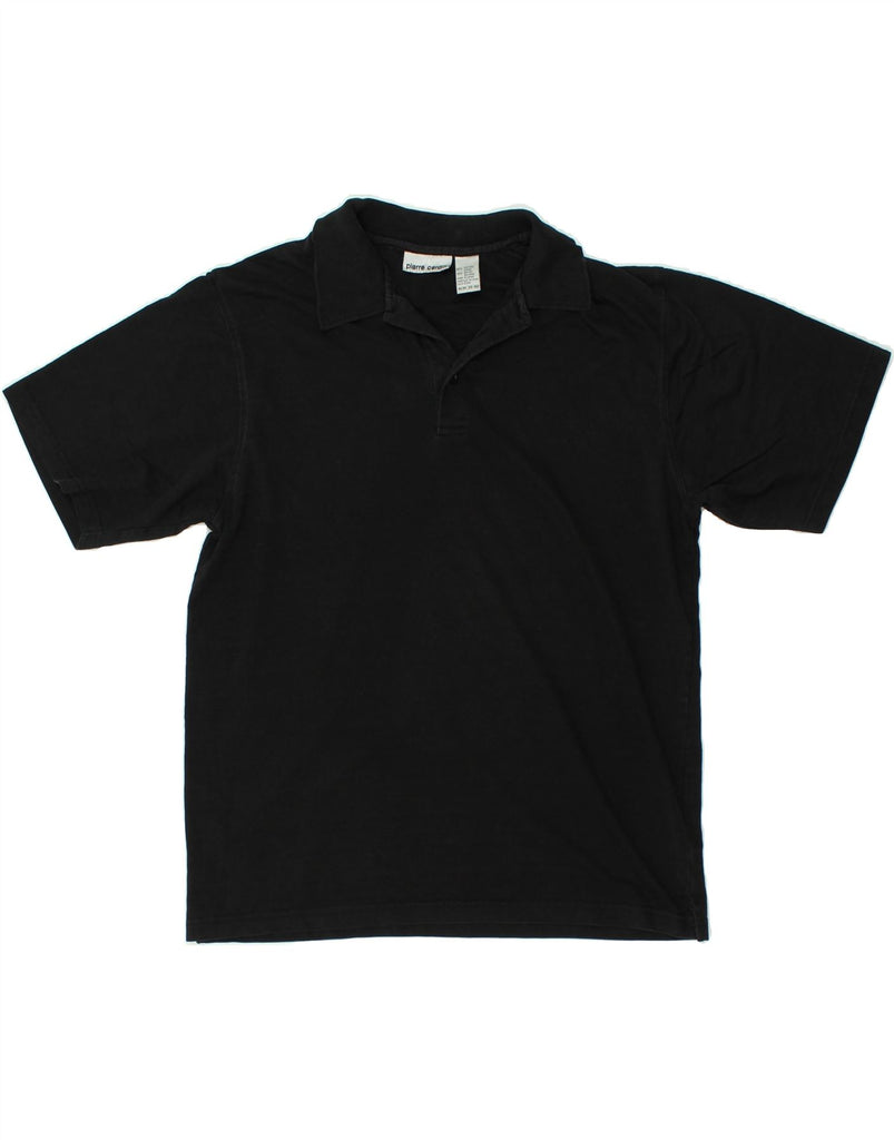 PIERRE CARDIN Mens Polo Shirt Medium Black Cotton | Vintage Pierre Cardin | Thrift | Second-Hand Pierre Cardin | Used Clothing | Messina Hembry 