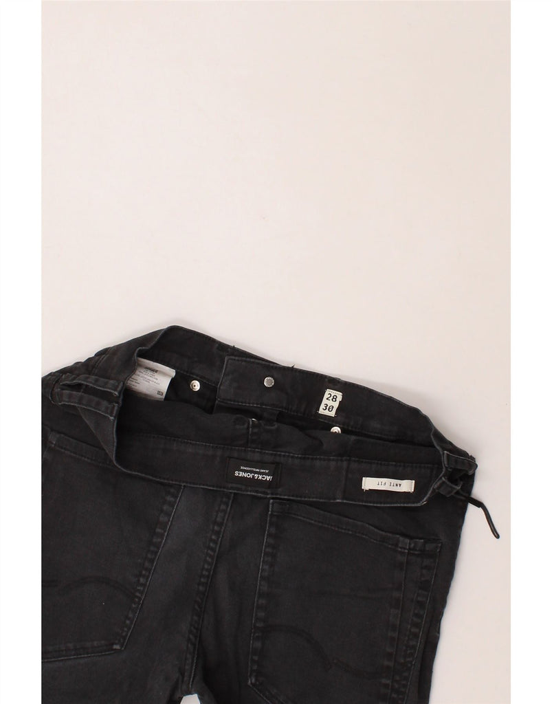 JACK & JONES Mens Anti Fit Cropped Slim Jeans W28 L26 Black Cotton Vintage Jack & Jones and Second-Hand Jack & Jones from Messina Hembry 
