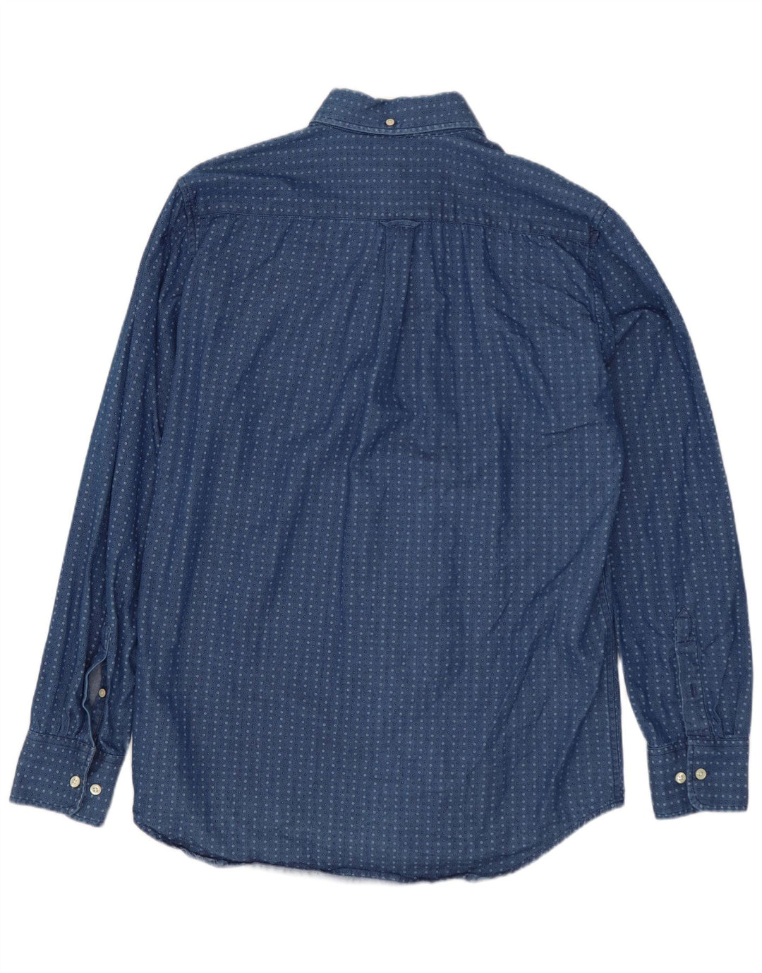 Gant Mens Regular Fit Denim Shirt Size 37/38 15 Medium Blue Spotted Cotton