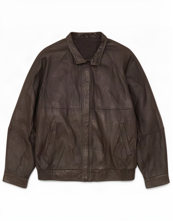 Alta Moda Firenze Mens Leather Jacket IT 56 3XL Black