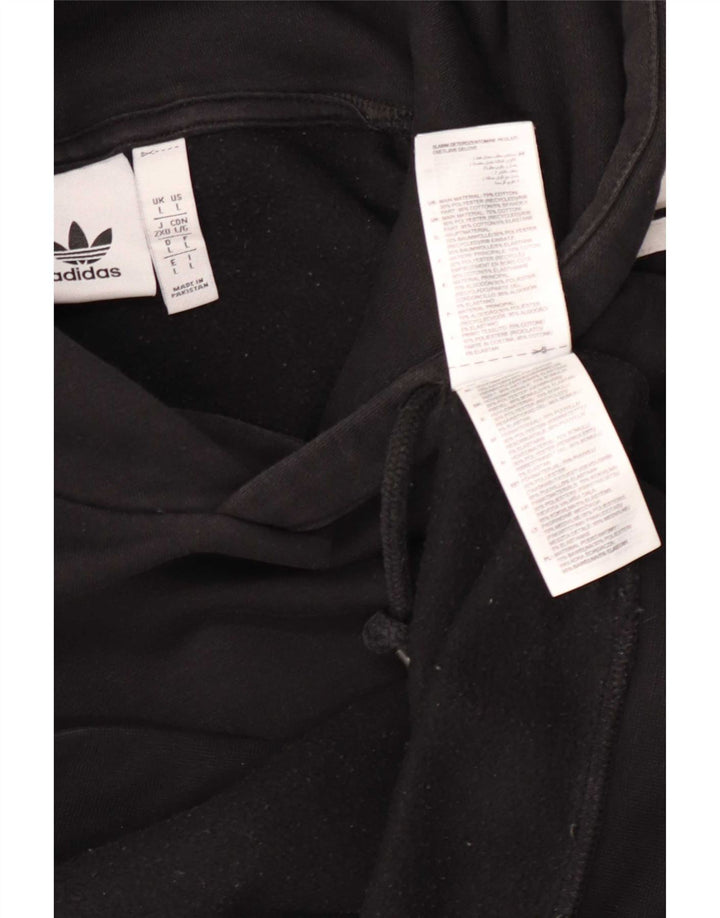 Adidas Mens Hoodie Jumper Large Black Cotton