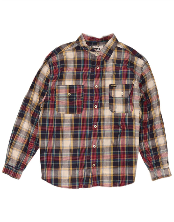 Wrangler Boys Flannel Shirt 15-16 Years XL Multicoloured Check Cotton